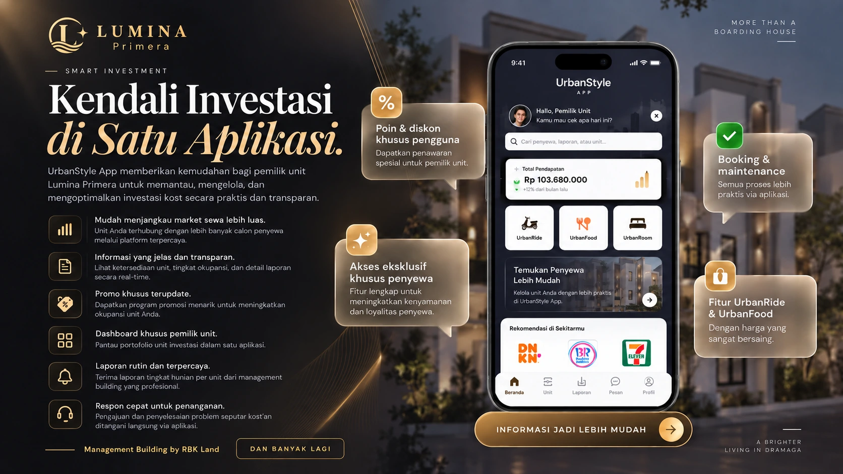 UrbanStyle App untuk pengelolaan investasi Lumina Primera