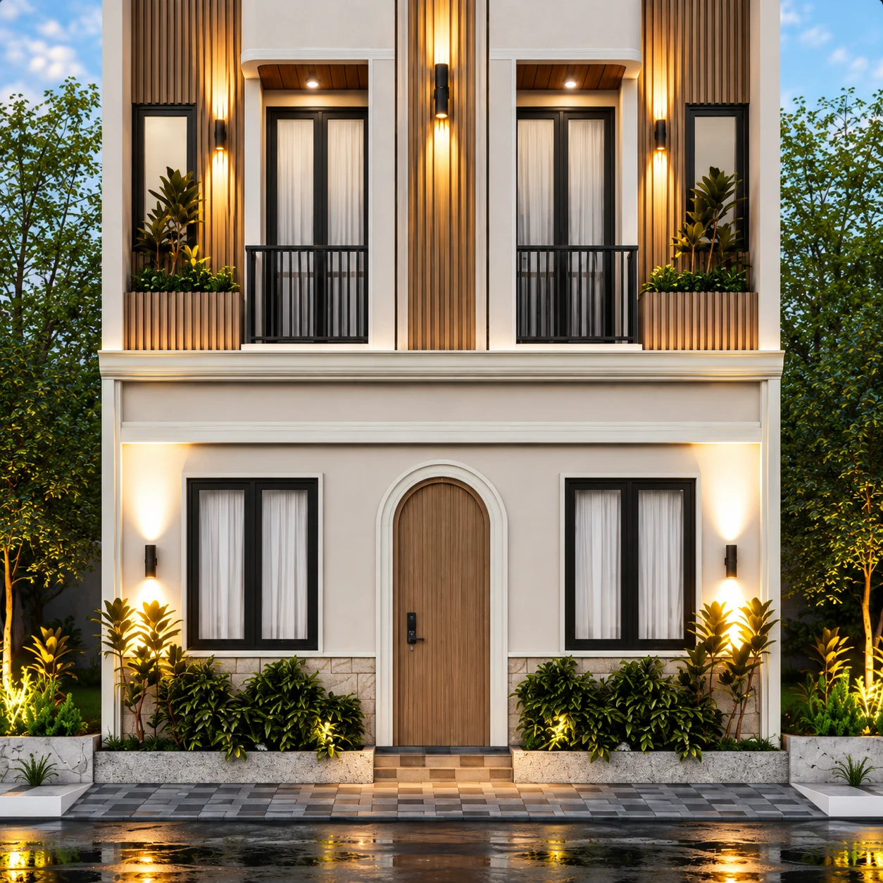 Detail bagian bawah fasad Nova Lumina Primera